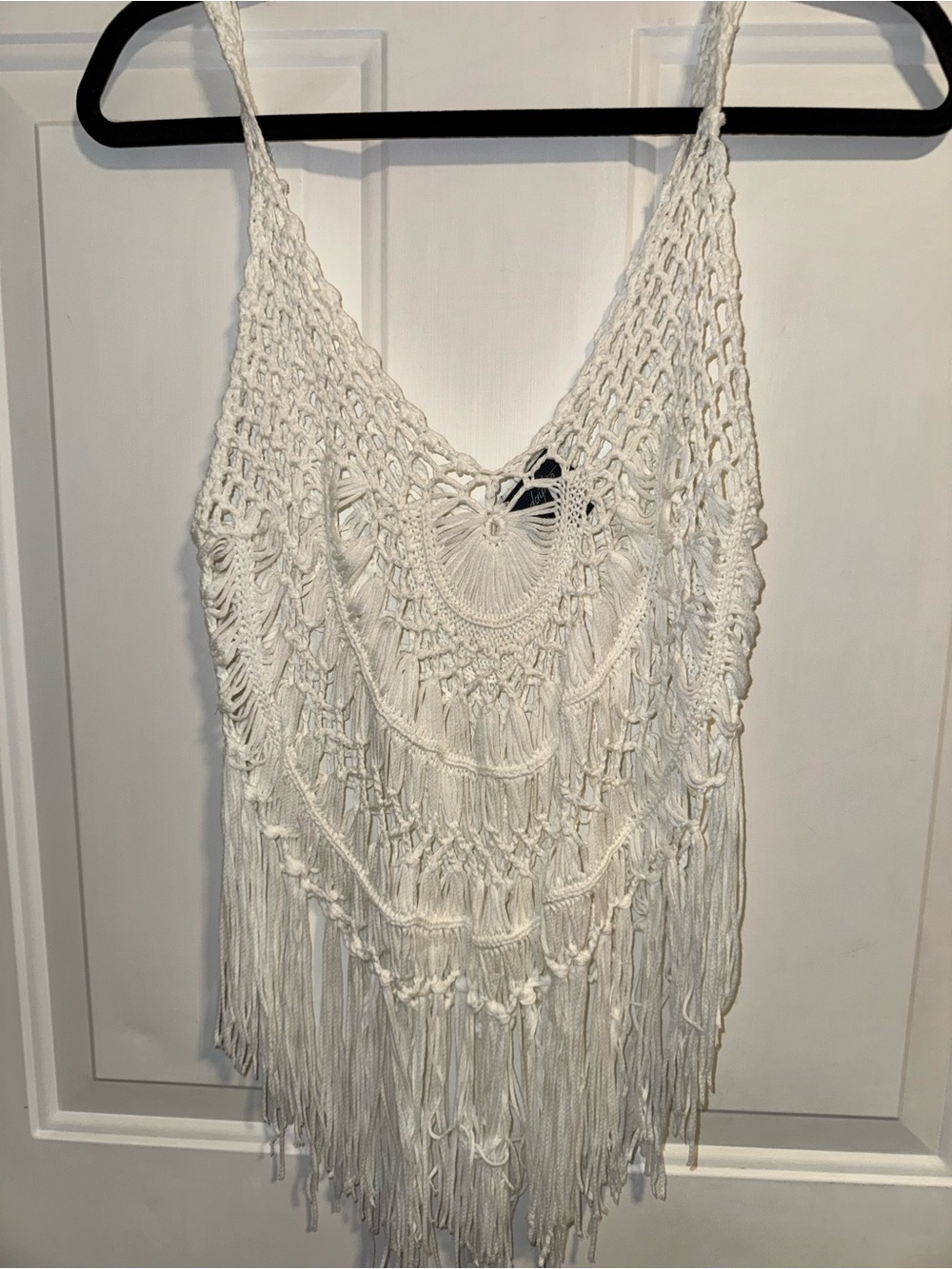 Daytrip White Crochet Fringe Camisole